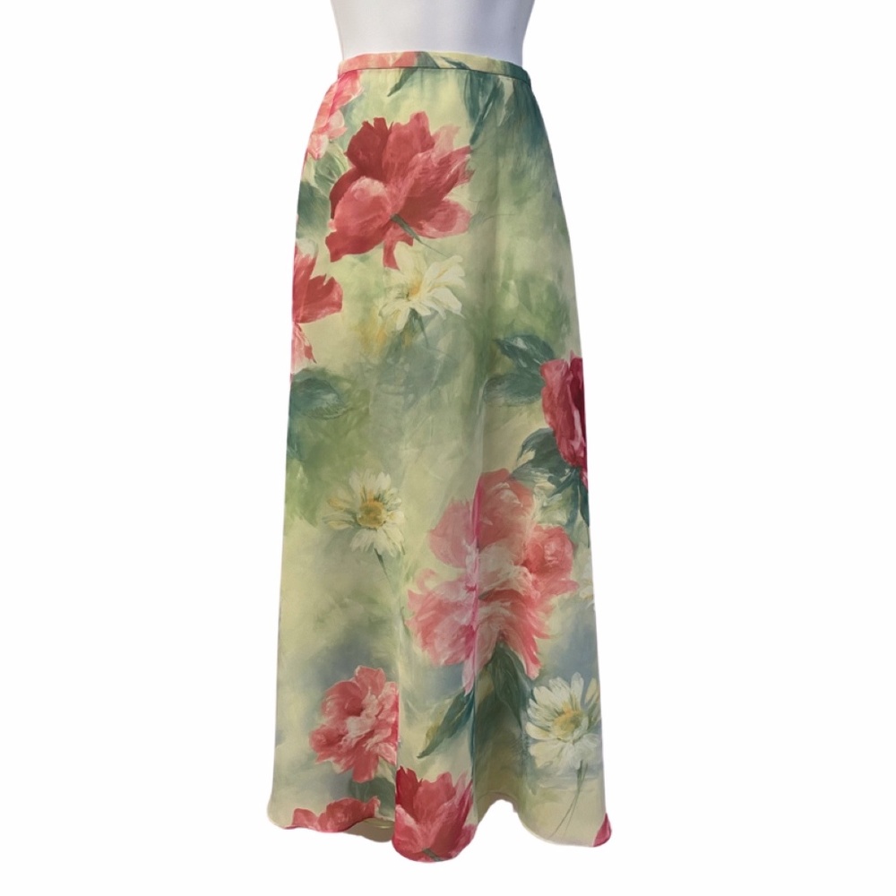 Escada Long Floral Polyester Summer Skirt EU 38